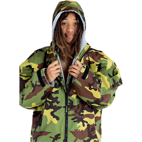 2025 Dryrobe Advance Langærmet Omklædningskåbe V3 DALSV3 - Grey / Camo